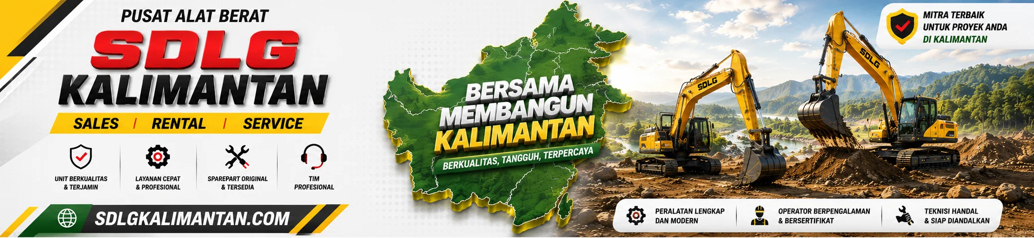 sdlg kalimantan - alat berat kalimantan - excavator kalimantan - alat berat samarinda - alat berat balikpapan - excavator balikpapan